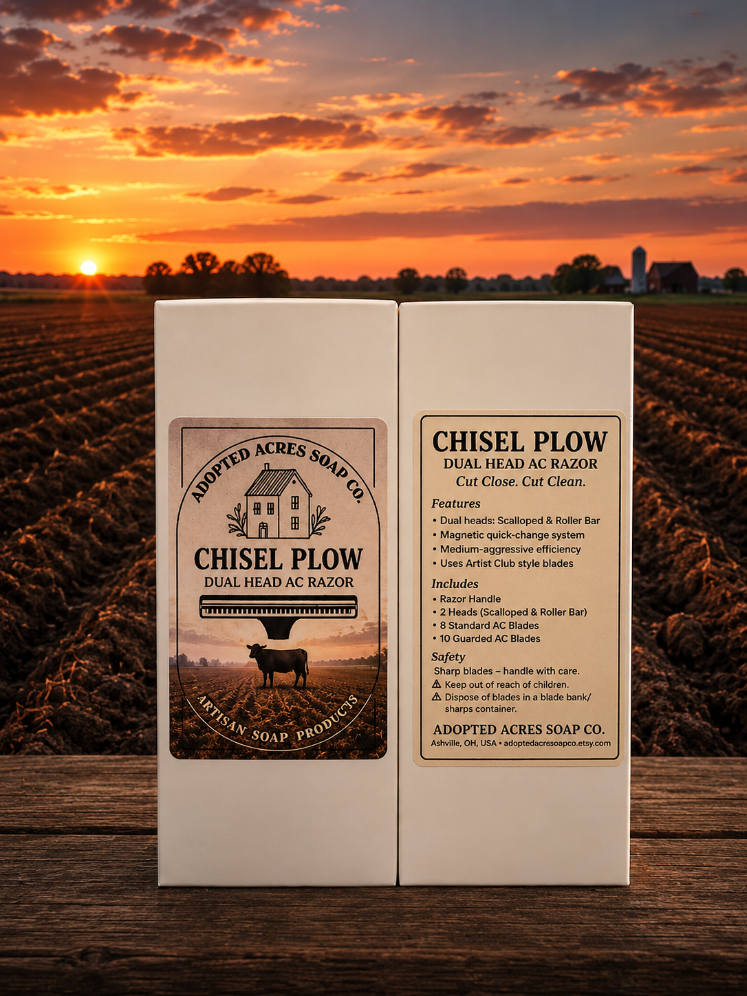 The Chisel Plow™ – Dual Head Artist Club Razor
