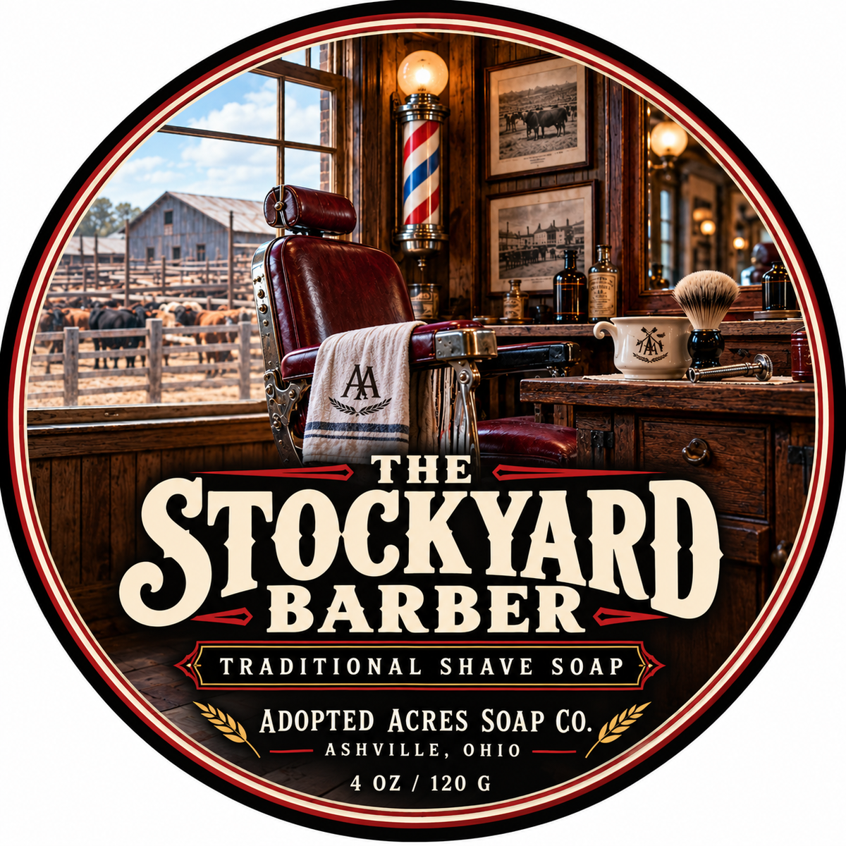 The Stockyard Barber 4oz Shave Soap EIEIO Base