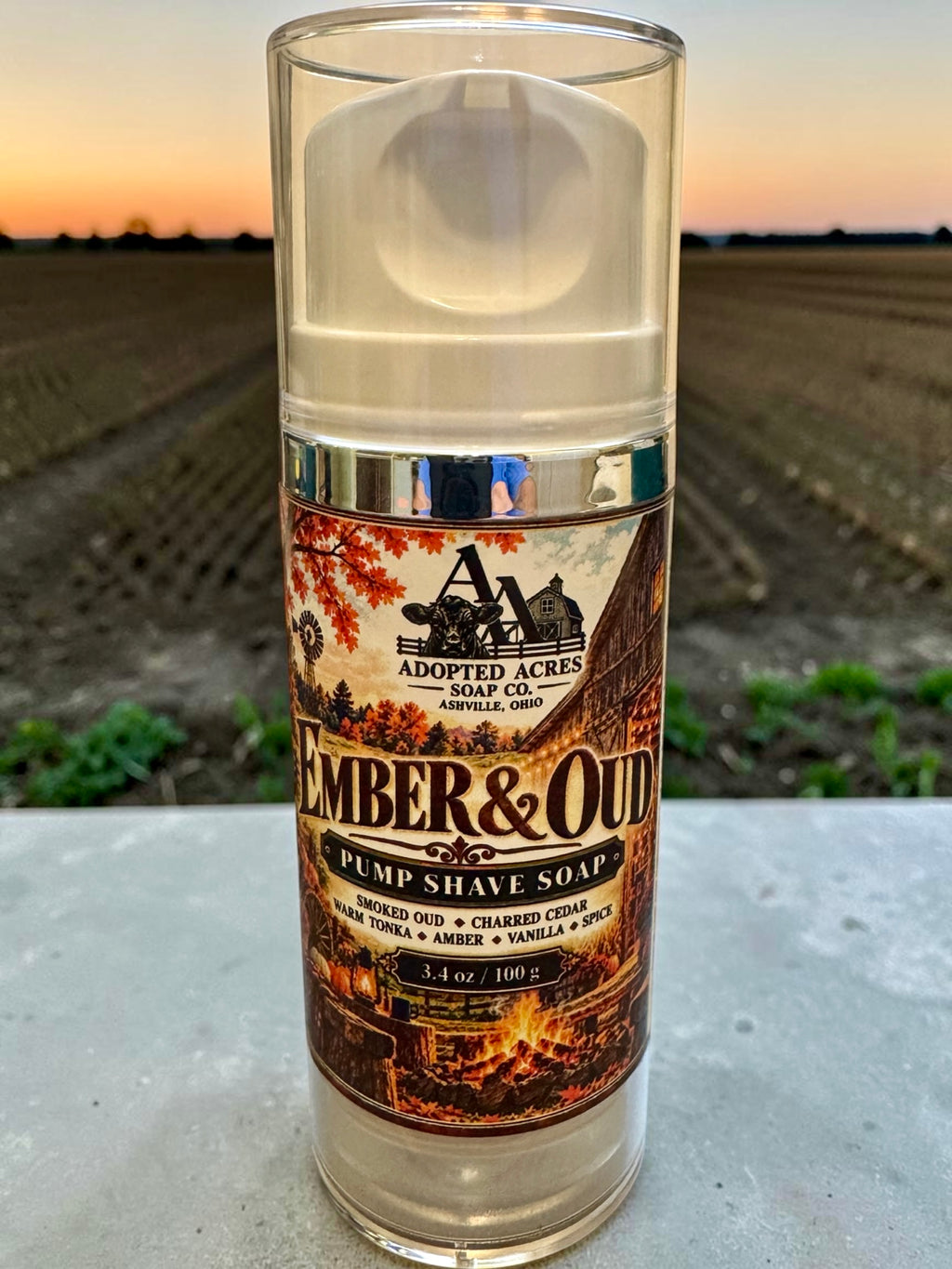 Ember & Oud Pump Shave Soap 3.4 oz