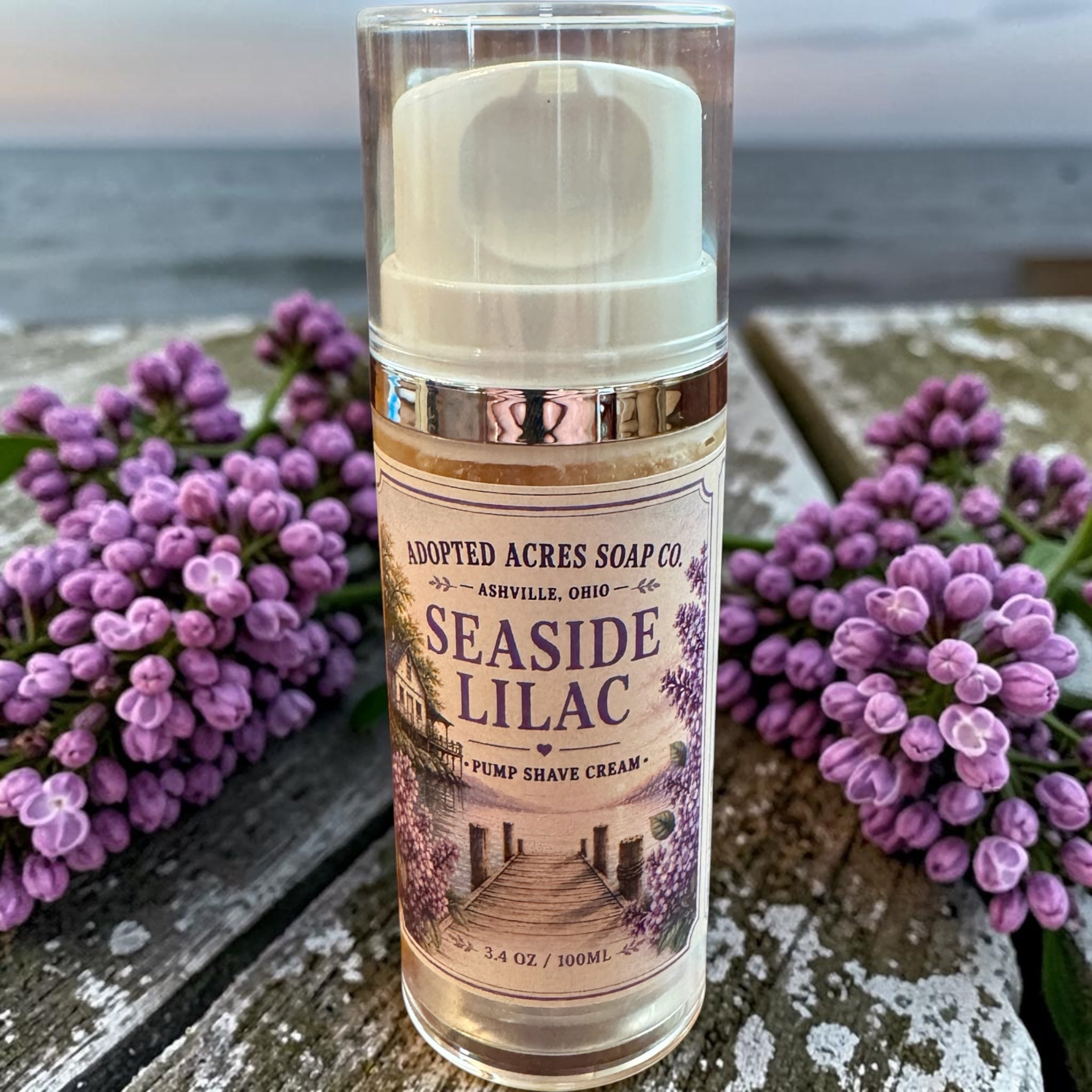 Seaside Lilacs Pump Shave Soap 3.4 oz