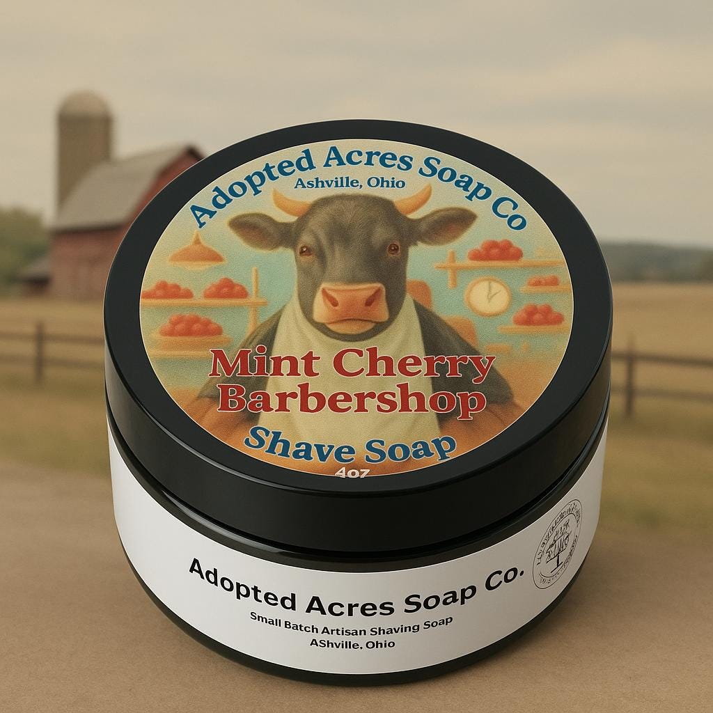 Mint Cherry Barbershop Shave Soap 4oz.