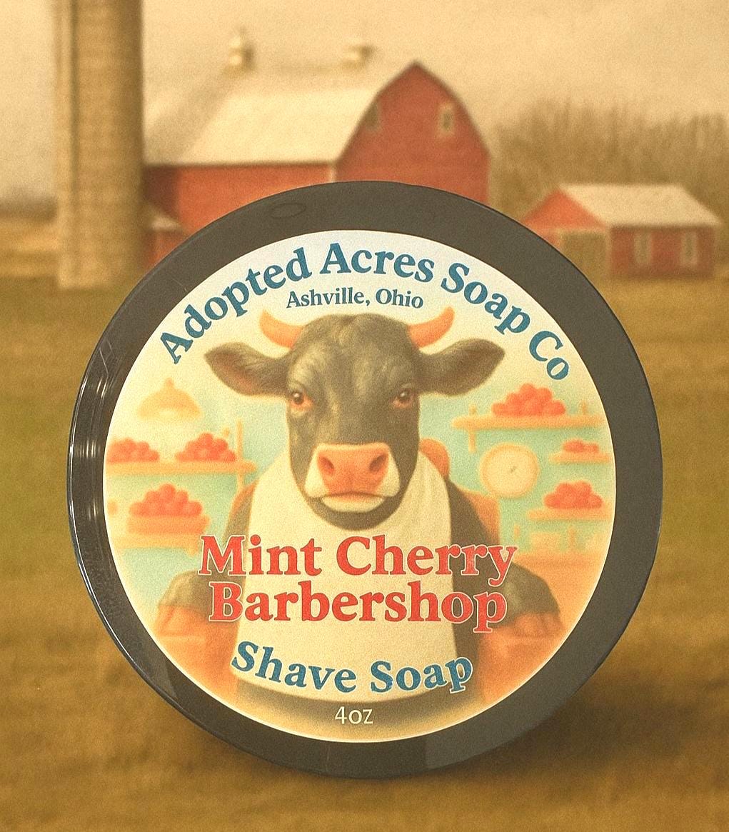 Mint Cherry Barbershop Shave Soap 4oz.