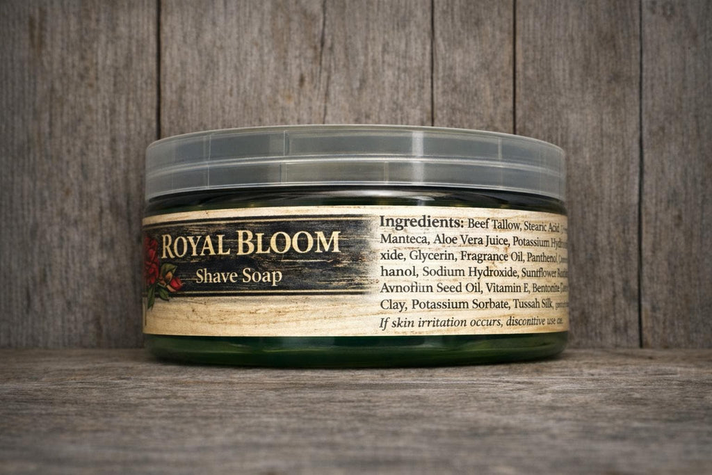 Royal Bloom Shave Soap: Rose, Oud & Patchouli - 4oz