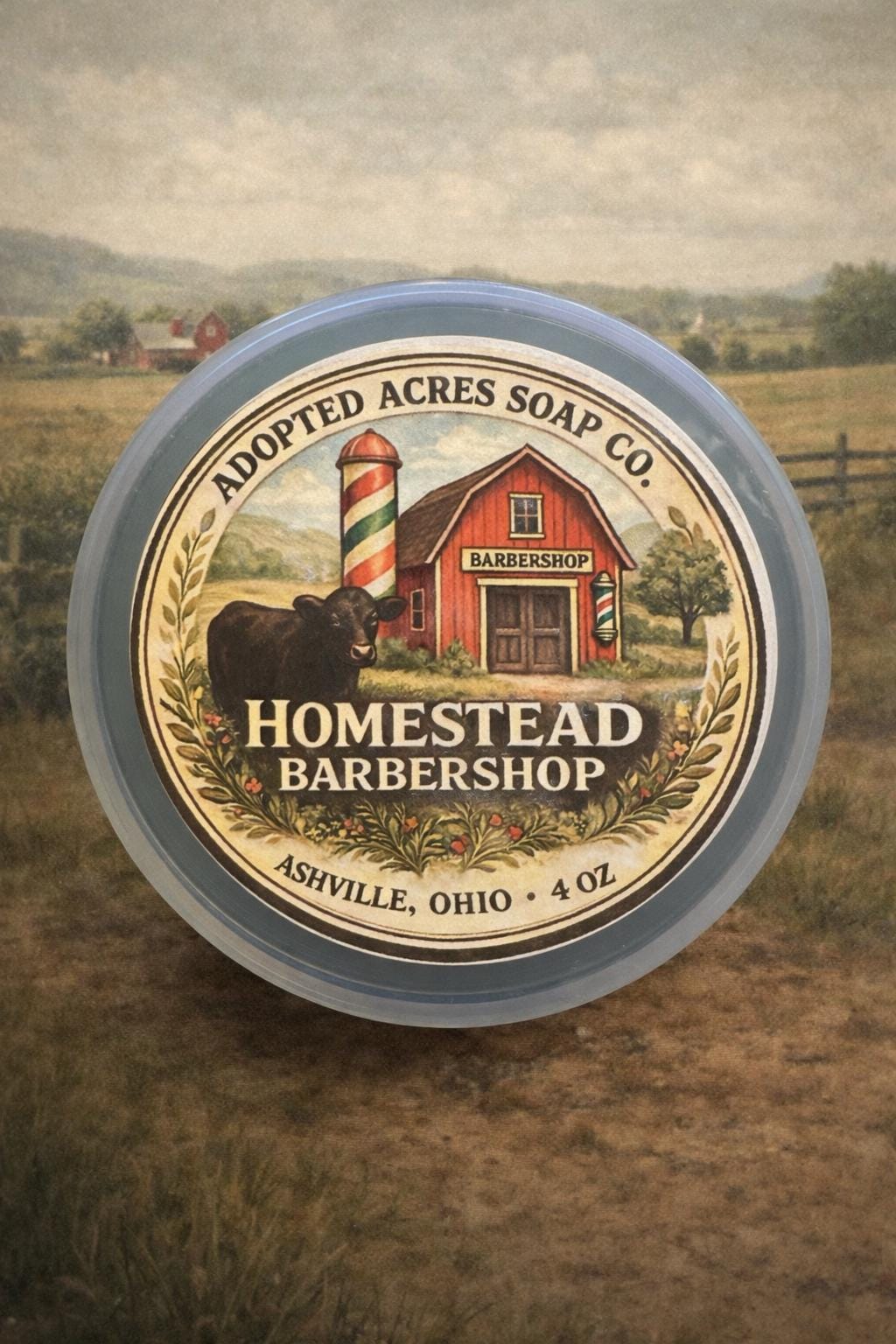 Homestead Barbershop Soap: Mint, Lavender, Basil - 4oz