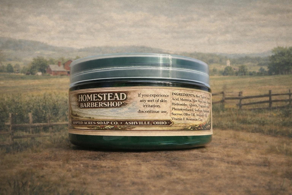 Homestead Barbershop Soap: Mint, Lavender, Basil - 4oz