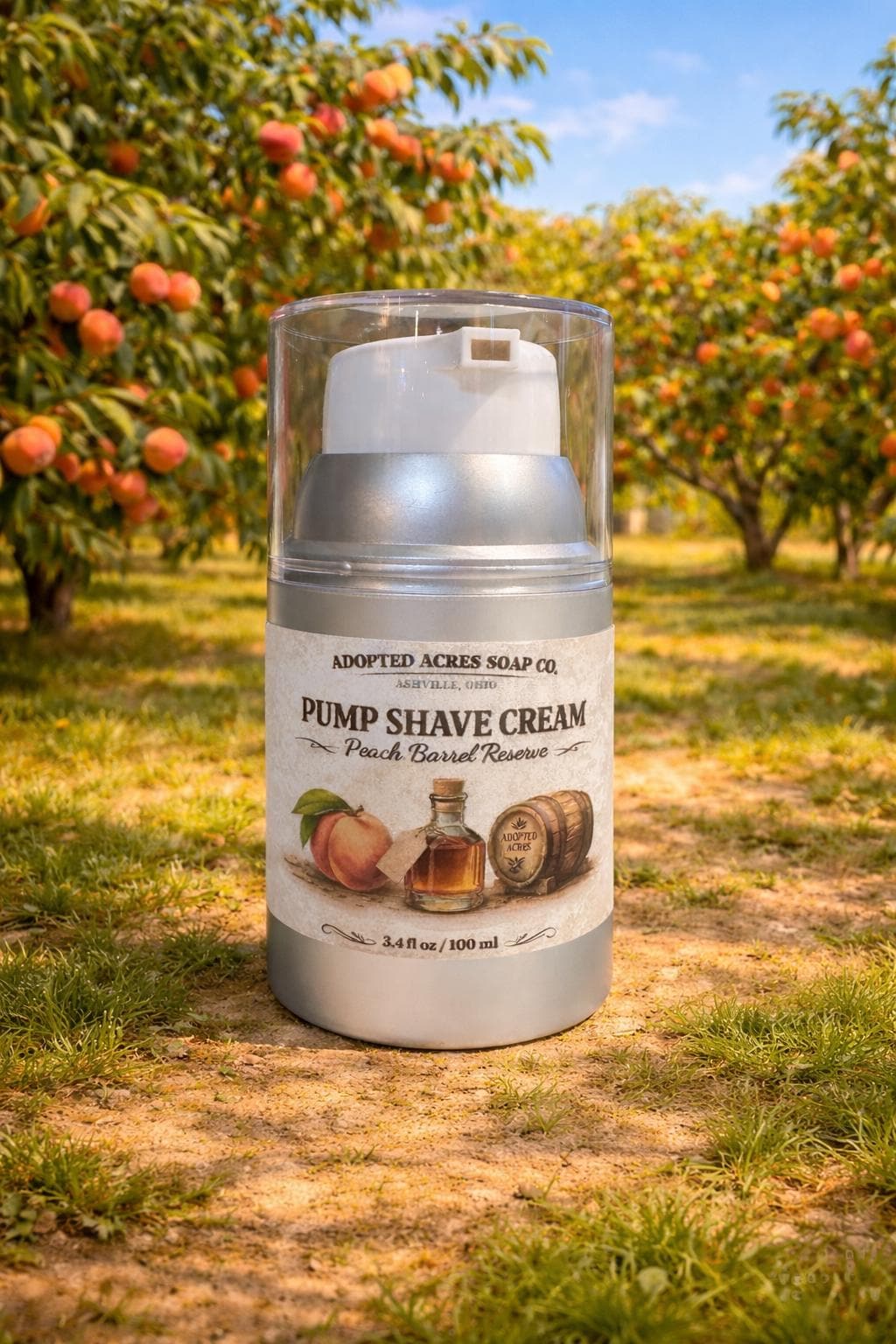 Peach Barrel Reserve Pump Shaving Cream 3.4 oz / 100ml