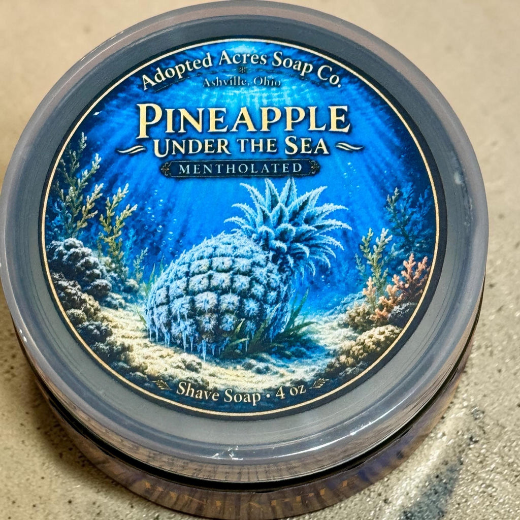 Mentholated Pineapple Under The Sea Shave Soap 4oz